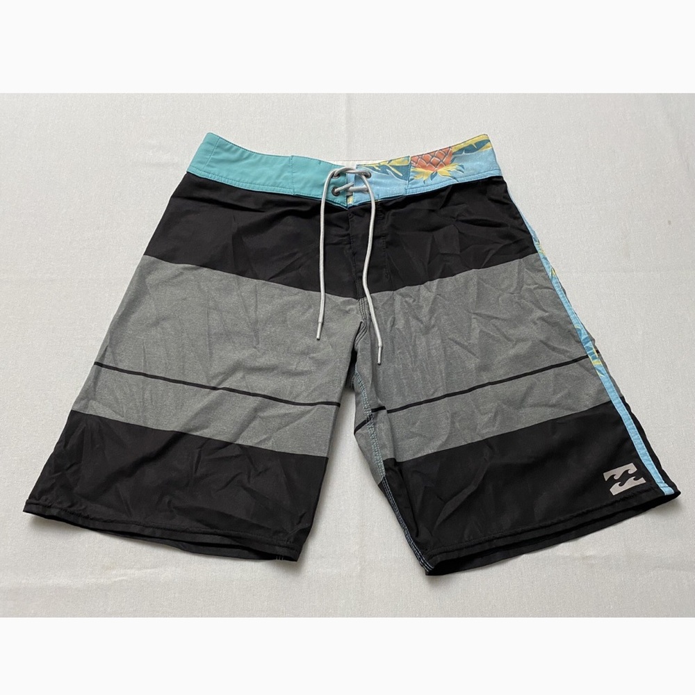 Billabong PX2 size 34 Men's Black, Gray, and Teal Swim Shorts